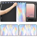 2PCS Holographic Rear Car Window Shades Blackout 99%,Strong Magnetic Car Window Shade Keeps Interior Cool & Car Decoration