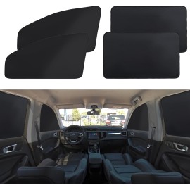 Car Window Shades, 4 Pcs Car Privacy Curtains, 100% Block Light Car Window Covers Magnetic Side Window Sun Shade Keeps Cooler