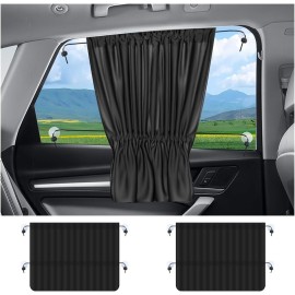 2PCS Car Window Shades,Stretchable Car Curtains for Sunburn Protection & Car Interior Cooling