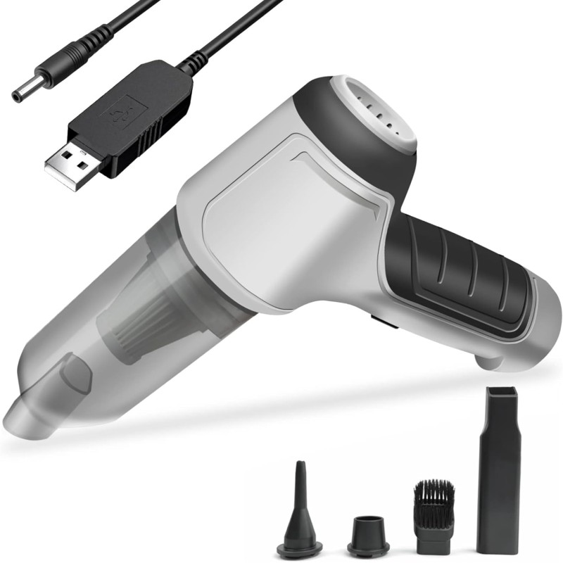 Light Duty Handheld Mini Portable Compact Car Vacuum Cleaner & Blower 2 in 1 with Filter,Extension-15000 PA Suction