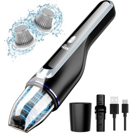 Handheld Vacuum Cordless,with Brushless Motor & 14000Pa Suction, 1.2lbs Lightweight, LED Light, Slim Mini Vacuum Cleaner