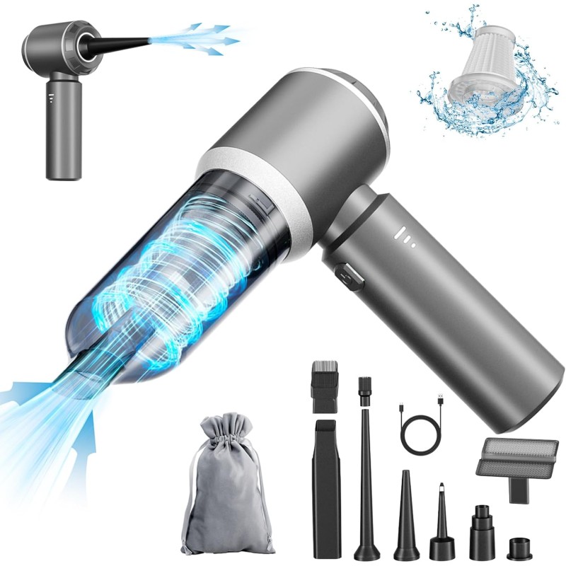 Mini Vacuum Cordless, Portable, 4-in-1 20000PA High Power Portable Rechargeable Vacuum Cleaner with Brushless Motor
