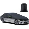 Universal Half Car Cover Waterproof All Weather, Black Car Covers for All Season Waterproof Dustproof Uv Resistant Snowproof