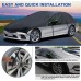 Universal Half Car Cover Waterproof All Weather, Black Car Covers for All Season Waterproof Dustproof Uv Resistant Snowproof