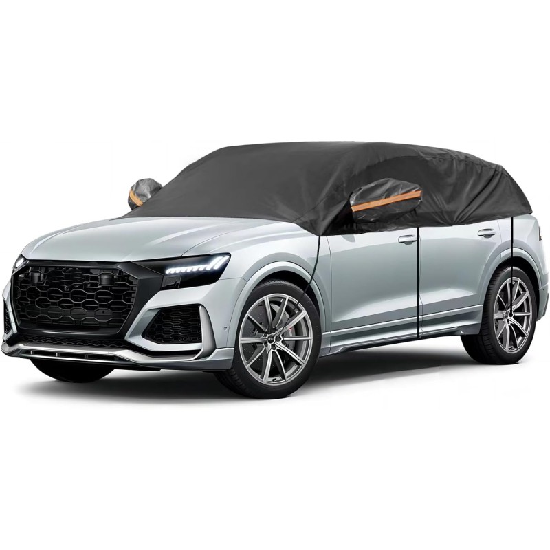 Half Car Cover for SUV(184"-212"), Windshield Snow Cover Hail Protector Car Cover Sunroof Cover for Dustproof Sunproof
