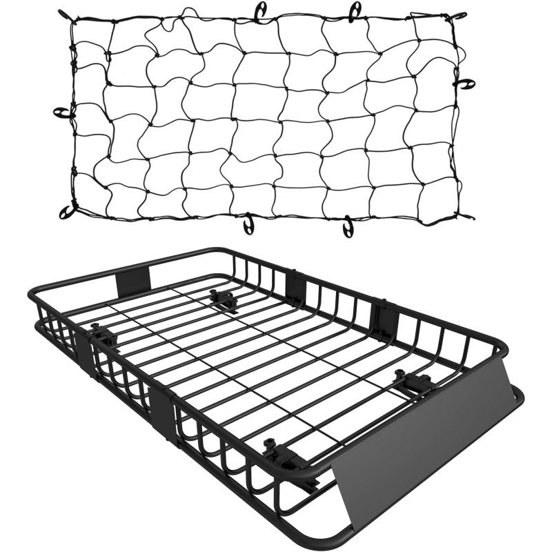 Heavy Duty 64" x 39" Roof Rack Cargo Carrier Basket for SUV/Truck/Van – 250LB Capacity, Included Cargo Net