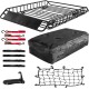 Roof Rack Basket 51" X 36" X 5" Rooftop Rack Cargo Carrier, Waterproof Cargo Bag 44 * 35 * 16", Cargo Net, 2 pcs Ratchet Strap